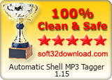 Automatic Shell MP3 Tagger 1.15 Clean & Safe award